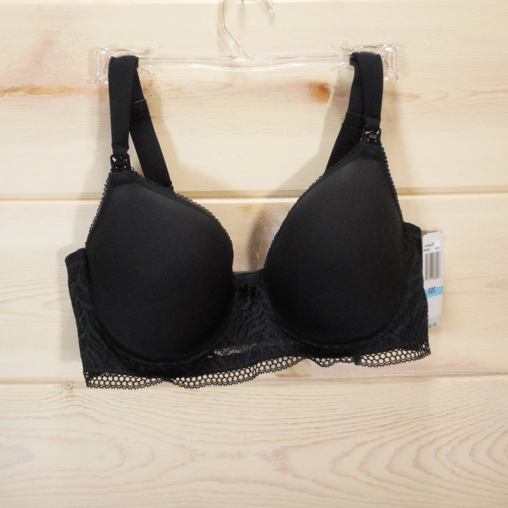 Felina Paramour Nursing Bra Maternity 32C Black Lace NWT